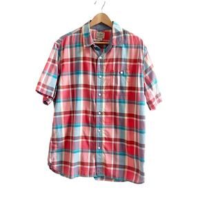 L.L. Bean Men’s Vintage Plaid Button Down Short Sleeve Size Large Regular